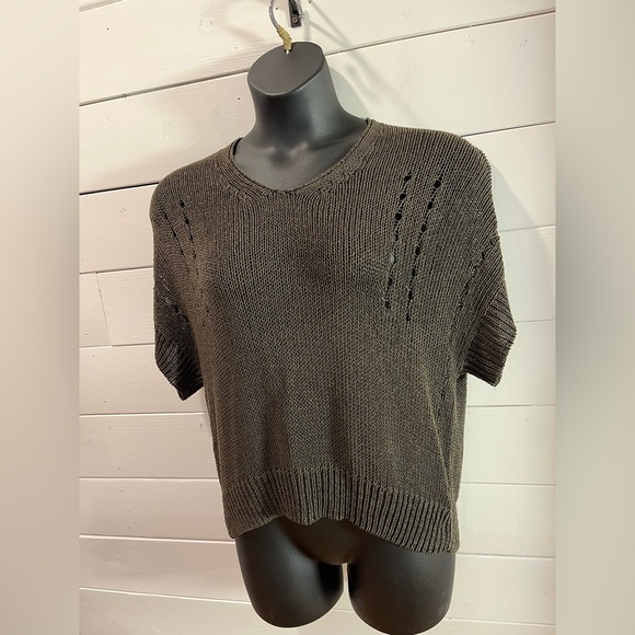 🤎VERO MODA – Open knit short-sleeve sweater – Size M - Picture 3 of 8